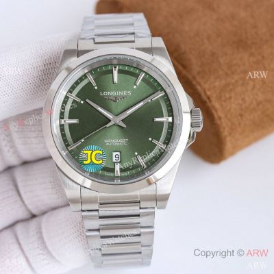 Swiss Copy Longines Conquest Green Dial Stainless Steel Watch
